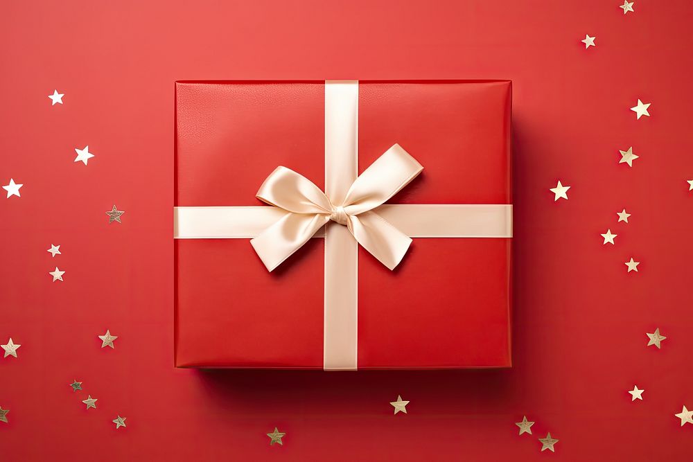Gift box ribbon red celebration. AI generated Image by rawpixel.