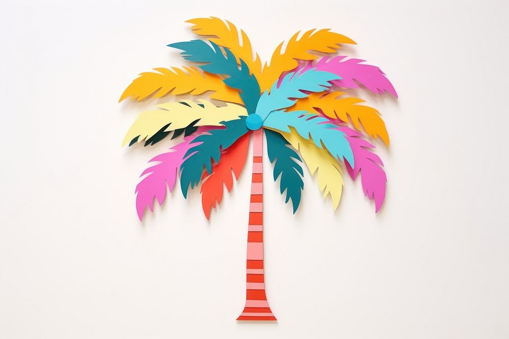 Palm tree paper Flat plant. AI generated Image by rawpixel.