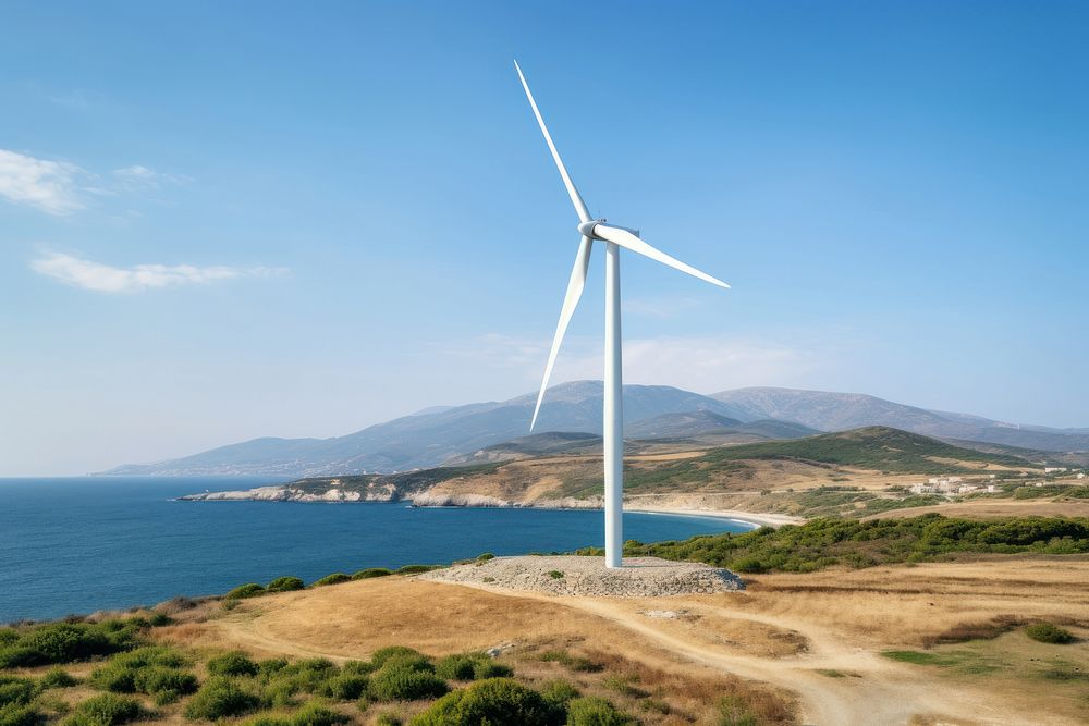 Turbine technology windmill outdoors. AI generated Image by rawpixel.