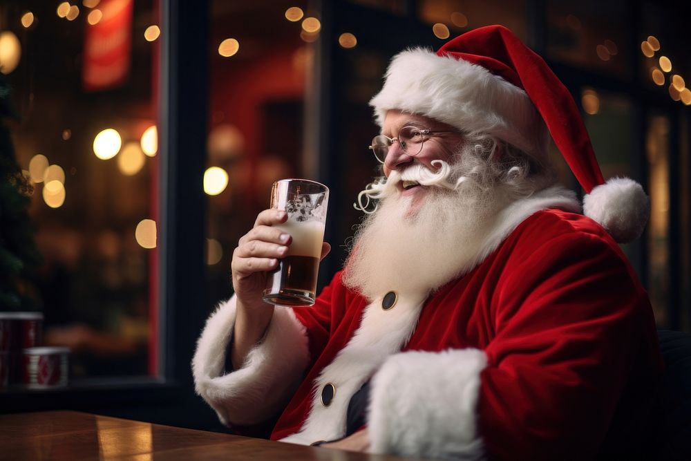 Christmas drink adult refreshment. AI generated Image by rawpixel.