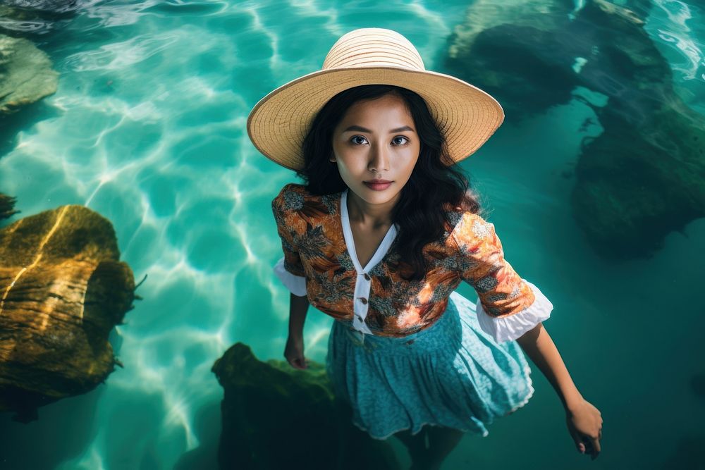 Portrait floating vacation outdoors. AI generated Image by rawpixel.