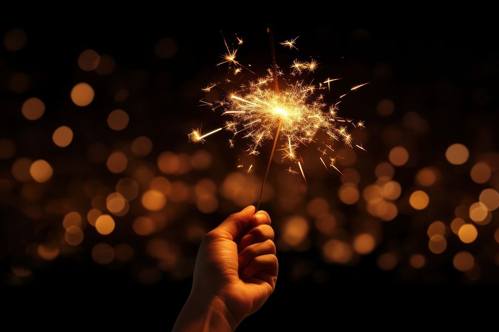 Fireworks sparkler sparks night. AI generated Image by rawpixel.