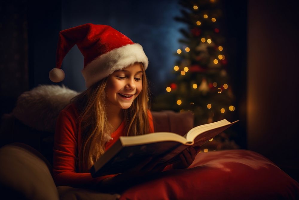 Christmas reading book publication. AI generated Image by rawpixel.