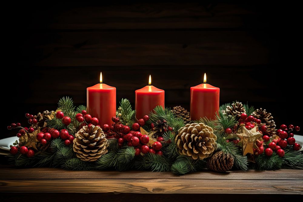 Christmas candle decoration tradition. AI generated Image by rawpixel.