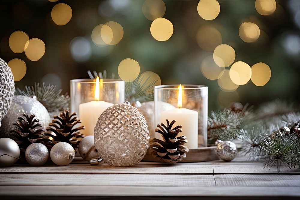 Christmas candle decoration holiday. AI generated Image by rawpixel.