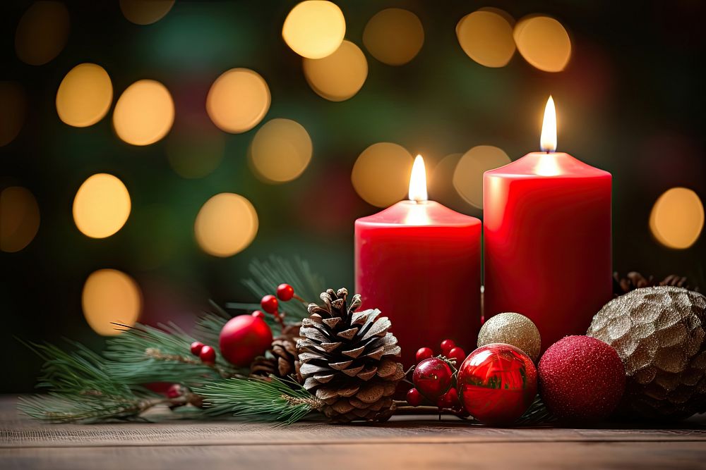 Christmas candle decoration holiday. AI | Free Photo - rawpixel