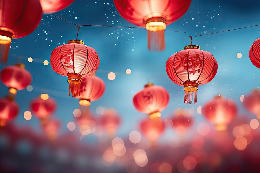 Lantern tradition festival hanging. AI generated Image by rawpixel.