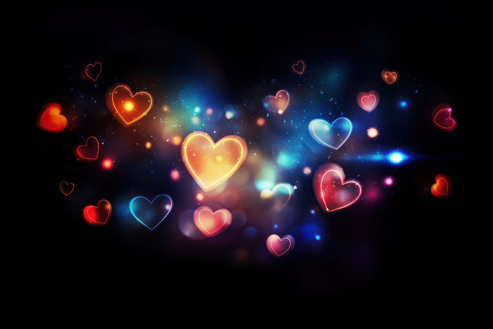 Heart backgrounds night love. AI generated Image by rawpixel.
