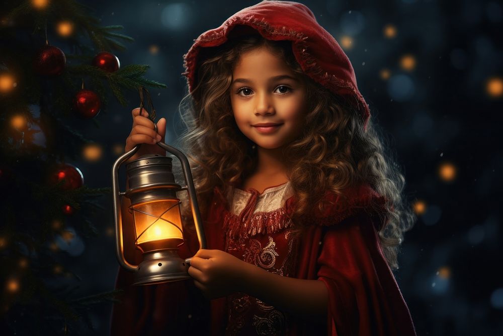 Christmas portrait lighting lantern. AI generated Image by rawpixel.