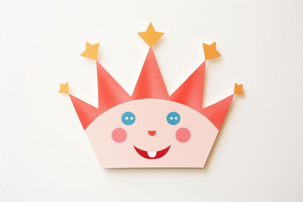 Crown paper clown Flat. AI generated Image by rawpixel.