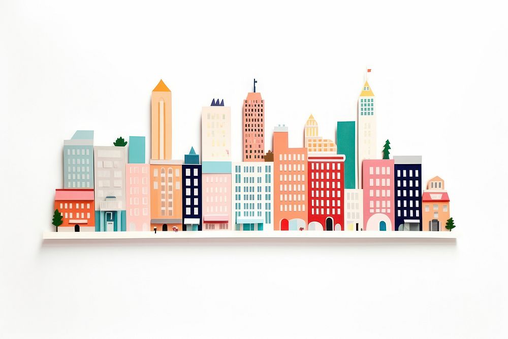 Downtown paper Flat city. AI generated Image by rawpixel.