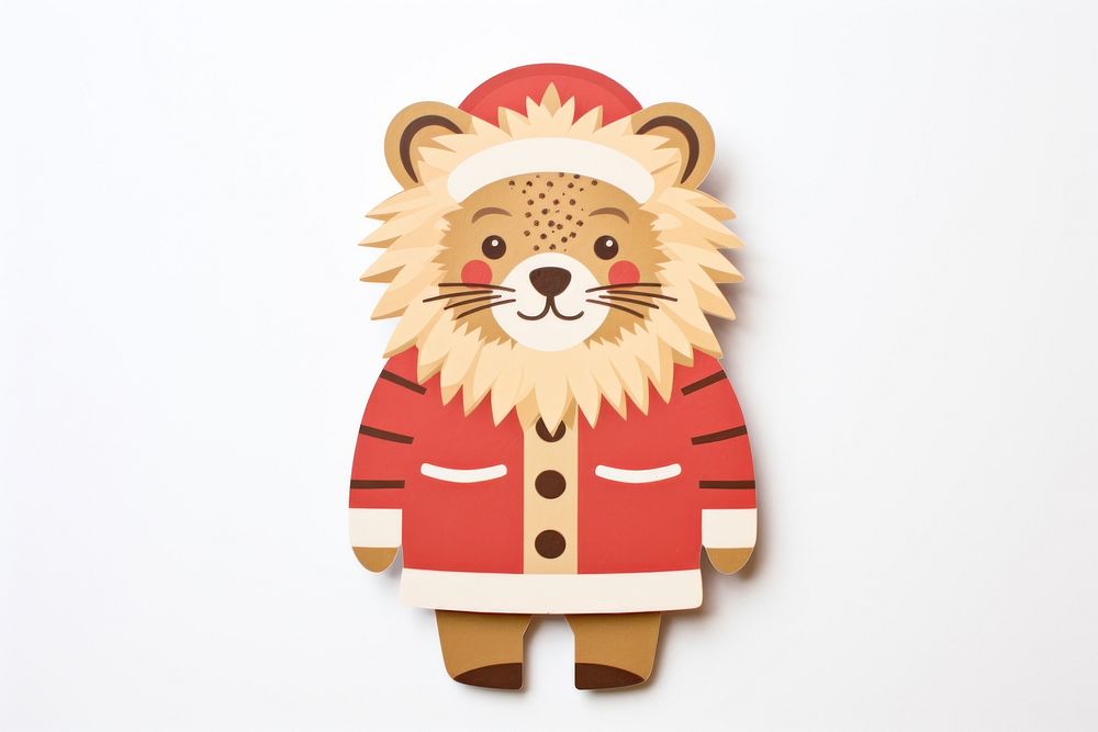 Female lion paper Flat mammal. AI generated Image by rawpixel.