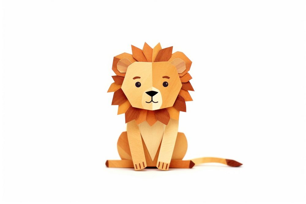 Female lion paper Flat animal. AI generated Image by rawpixel.