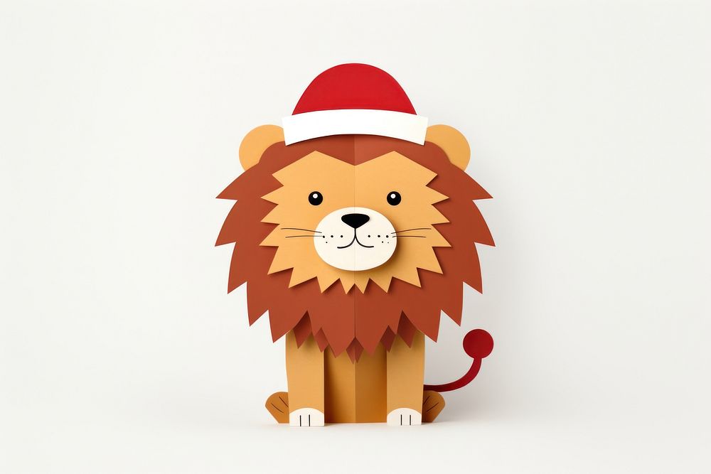 Female lion paper Flat nature. AI generated Image by rawpixel.