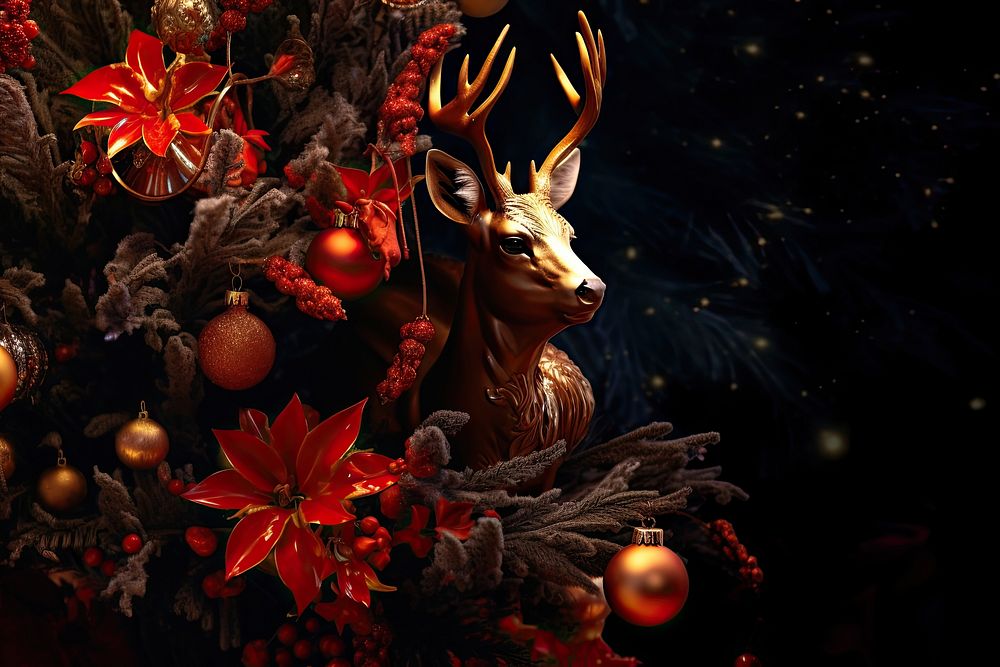 Christmas decoration animal mammal. AI generated Image by rawpixel.