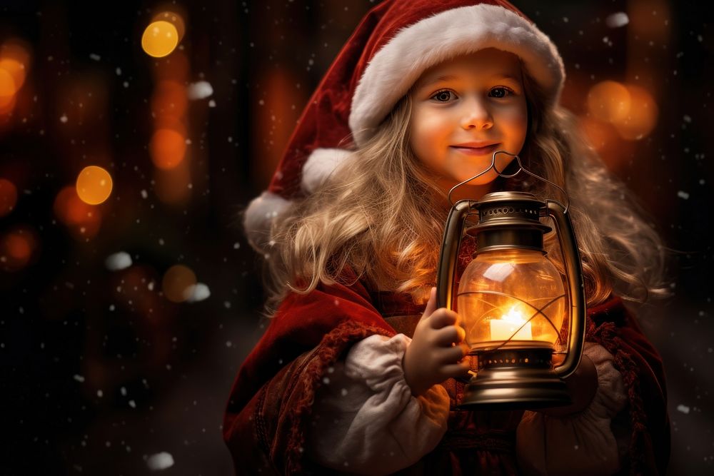 Portrait christmas lighting glowing. AI generated Image by rawpixel.