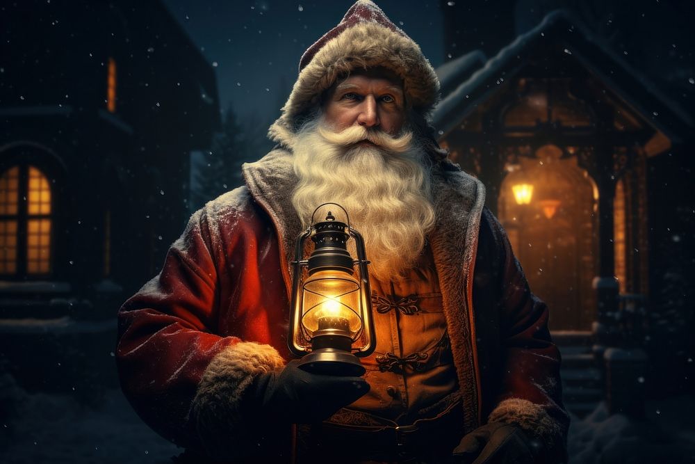 Christmas lantern winter night. AI generated Image by rawpixel.