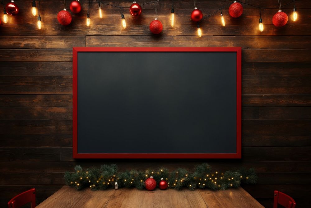 Digital menu screen restaurant customer decoration blackboard christmas. AI generated Image by rawpixel.