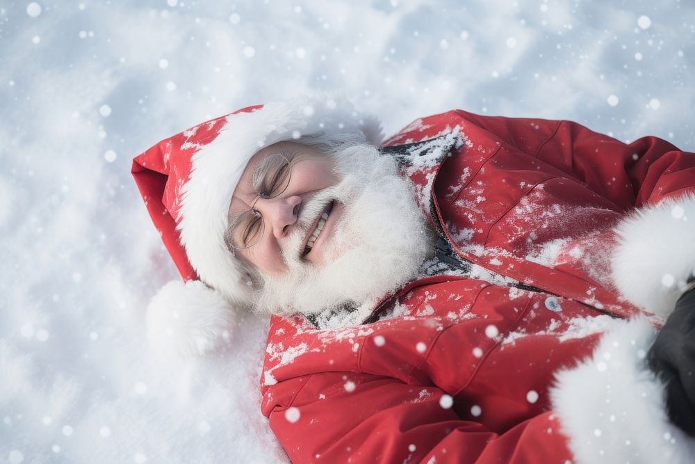 Snow christmas outdoors santa claus. AI generated Image by rawpixel.