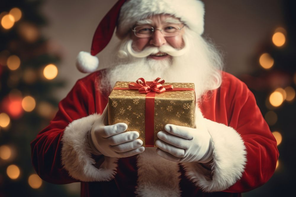Christmas holding gift box. AI generated Image by rawpixel.