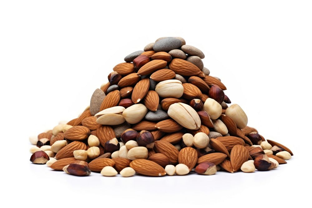 Nut almond seed white background. AI generated Image by rawpixel.