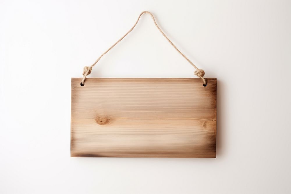 Rustic wooden sign hanging handbag white background. AI generated Image by rawpixel.