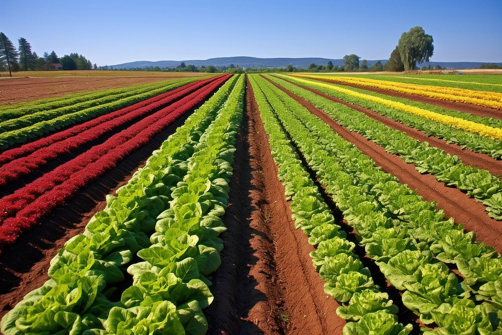 Agriculture vegetable outdoors lettuce. AI generated Image by rawpixel.