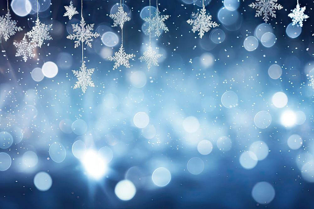 Star-shaped snowflakes backgrounds bright night. AI generated Image by rawpixel.