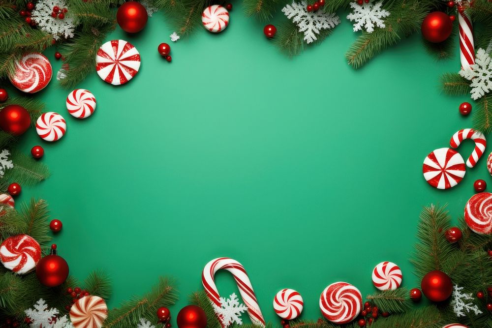 Christmas backgrounds green candy. AI generated Image by rawpixel.