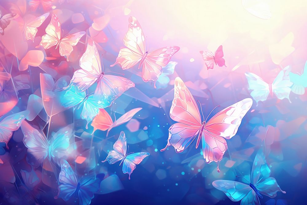 Flying butterflies backgrounds petal plant. AI generated Image by rawpixel.