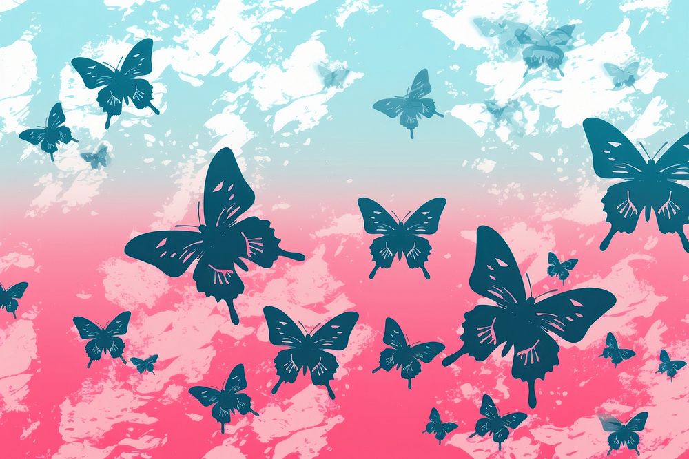 Flying butterflies backgrounds silhouette butterfly. AI generated Image by rawpixel.