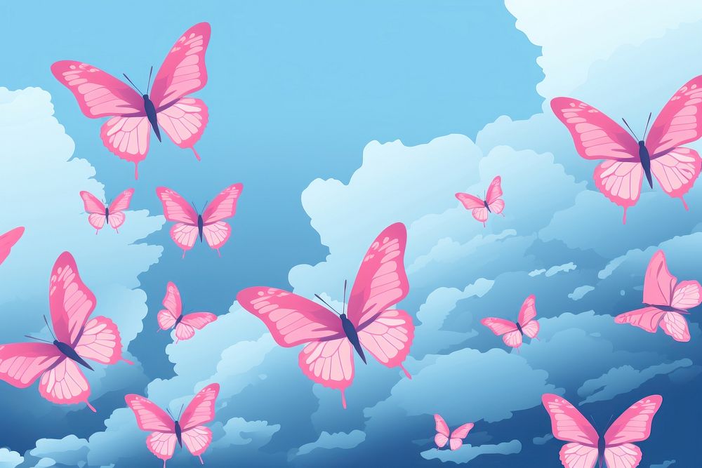 Flying butterflies backgrounds butterfly outdoors. AI generated Image by rawpixel.