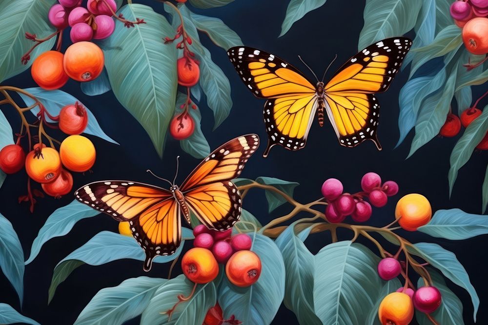 Flying butterflies backgrounds butterfly insect. AI generated Image by rawpixel.