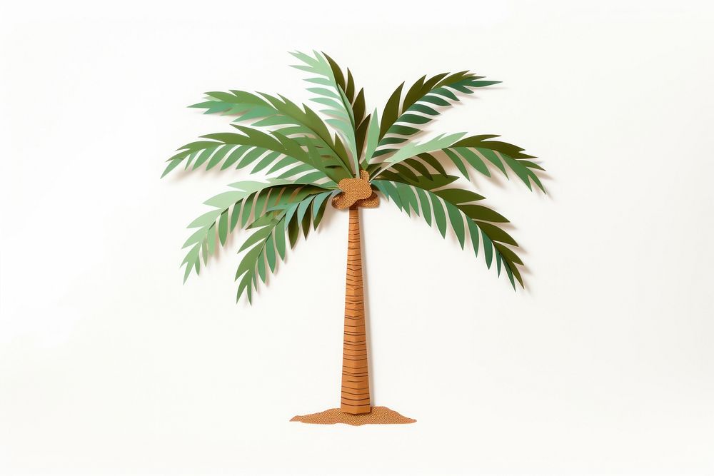 Green palm tree paper Flat. AI generated Image by rawpixel.