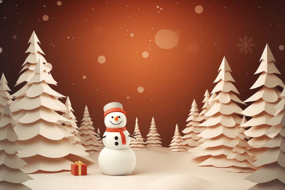 Snowman christmas winter nature. AI generated Image by rawpixel.