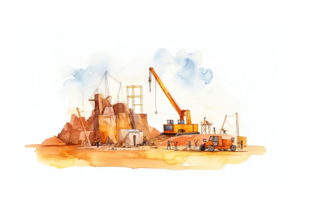 Construction site architecture machinery petroleum. AI generated Image by rawpixel.