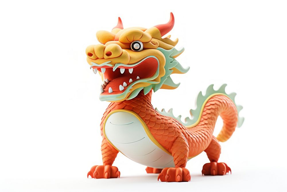 Chinese Dragon dragon toy white background. AI generated Image by rawpixel.