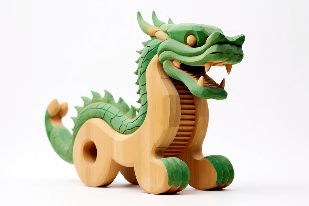 Wood Chinese Dragon dragon green wood. AI generated Image by rawpixel.