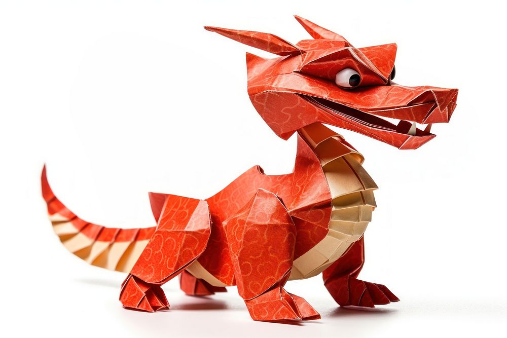 CardboardChinese Dragon origami dragon art. AI generated Image by rawpixel.
