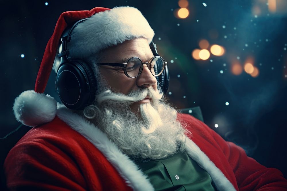 Headphones christmas glasses headset. AI generated Image by rawpixel.