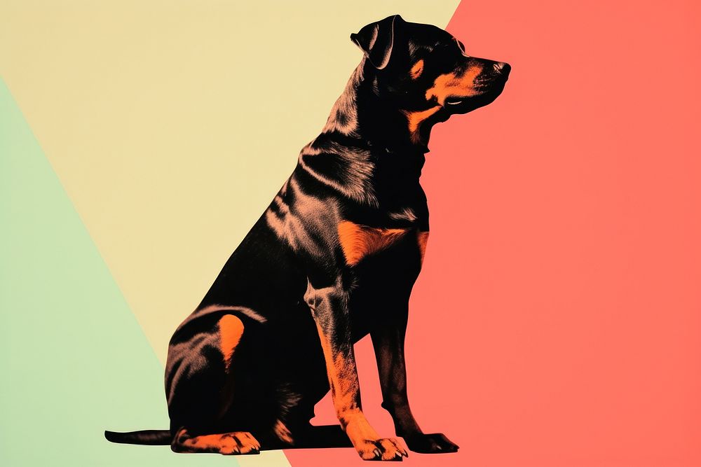 Rottweiler animal mammal black. AI generated Image by rawpixel.