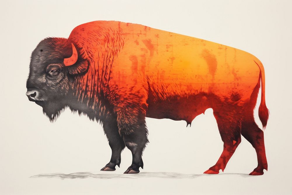 Bison livestock cattle animal. AI generated Image by rawpixel.