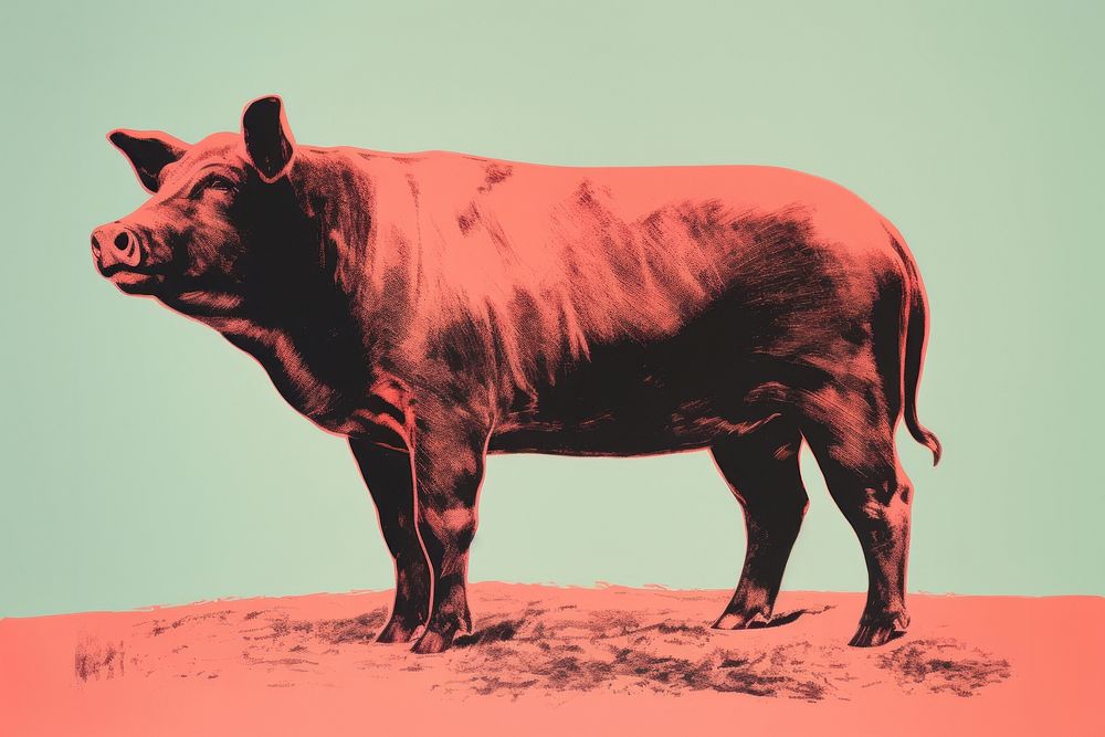 A pig livestock mammal animal. AI generated Image by rawpixel.