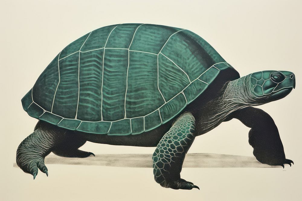 Reptile animal turtle side view. AI generated Image by rawpixel.