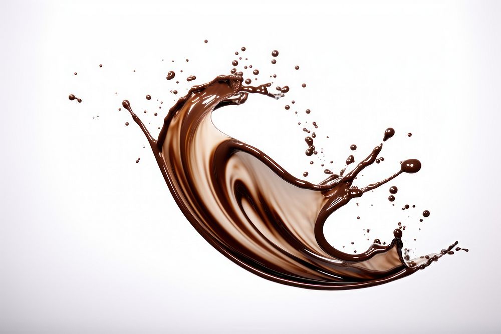Chocolate swish white background refreshment splattered. AI generated Image by rawpixel.