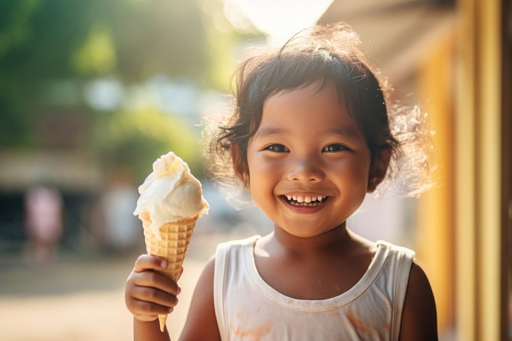 Dessert summer smile child. AI generated Image by rawpixel.