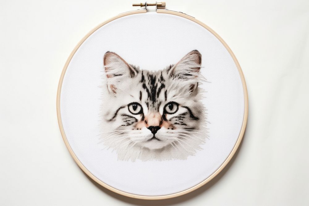 Embroidery pattern animal mammal. AI generated Image by rawpixel.