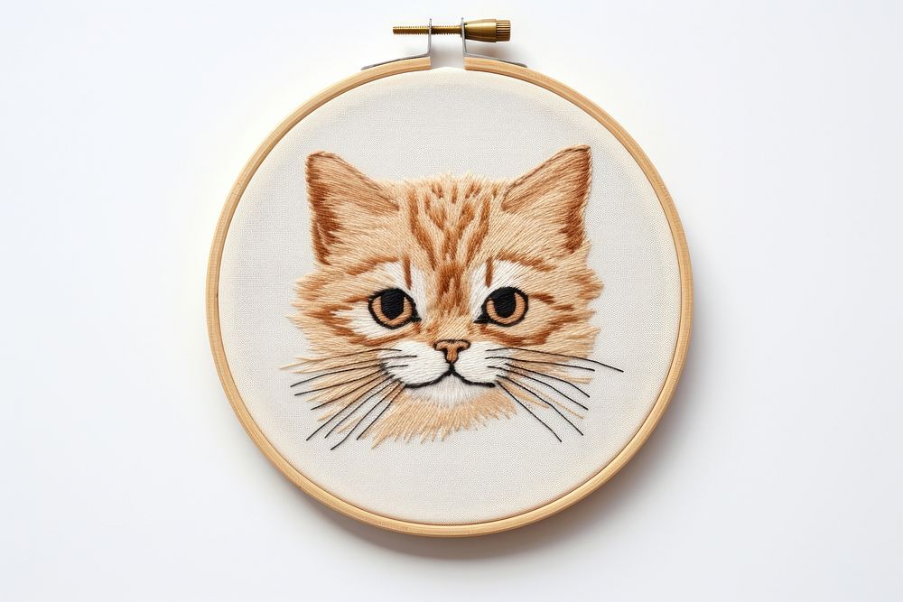 Embroidery pattern mammal animal. AI generated Image by rawpixel.