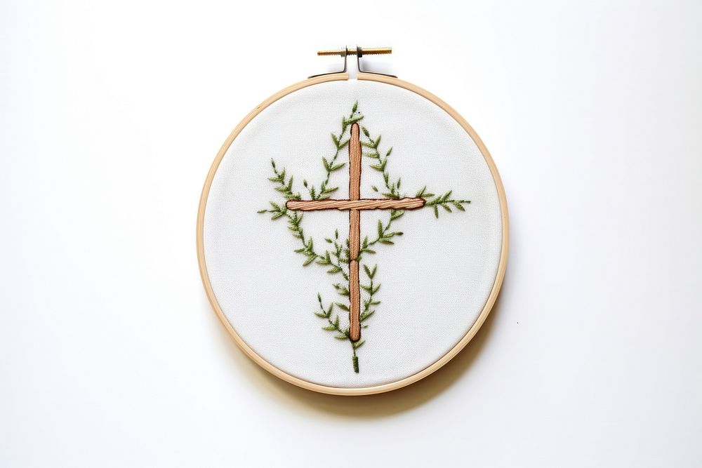 Embroidery pattern cross spirituality. AI generated Image by rawpixel.