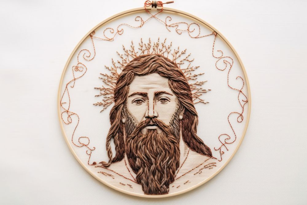 Embroidery pattern art representation. AI generated Image by rawpixel.